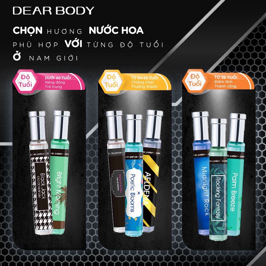 NƯỚC HOA DEAR BODY - EAU DE PARFUME 30ml - GIẢI PHÁP HƯƠNG THƠM CƠ THỂ - QUYẾN RŨ - HẤP DẪN - LƯU HƯƠNG 8-10h