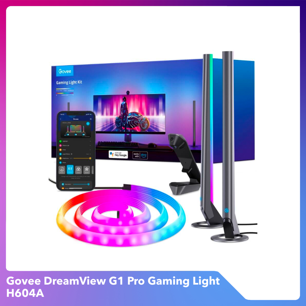 Bộ Dây Đèn LED mở rộng màn hình máy tính và Thanh đèn led RGBIC Govee DreamView G1 Pro Gaming Light H604A (24-32")