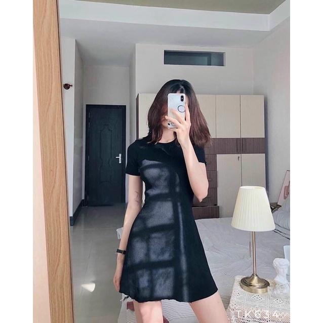 Đầm body xoè ngắn tay