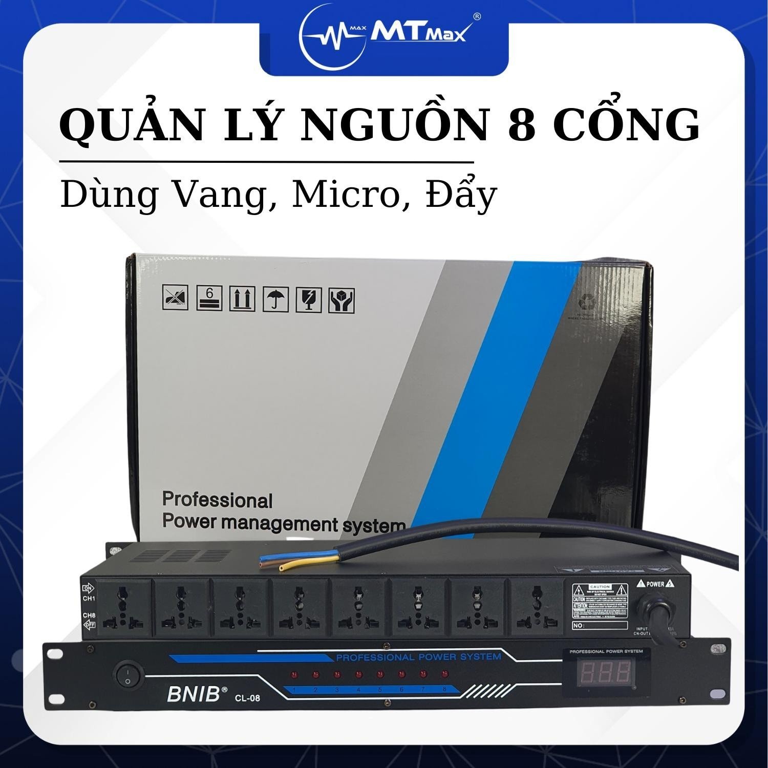 Bộ Chia Nguồn Điện 8 Cổng Cl08 - Dùng Cho Bộ Vang Mic Đẩy, Dàn Karaoke - Bảo Hành 6 Tháng