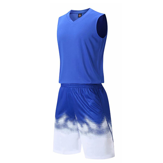 Bộ quần áo bóng rổ trơn Xanh Dương - Bộ quần áo bóng rổ để in áo đội- Quần áo bóng rổ không logo - Mẫu 2-2021