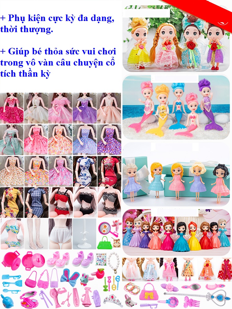 Búp bê Barbie cô dâu 60 cm [PHỤ KIỆN ĐA DẠNG] đồ chơi-Hộp quà sang trọng cho bé