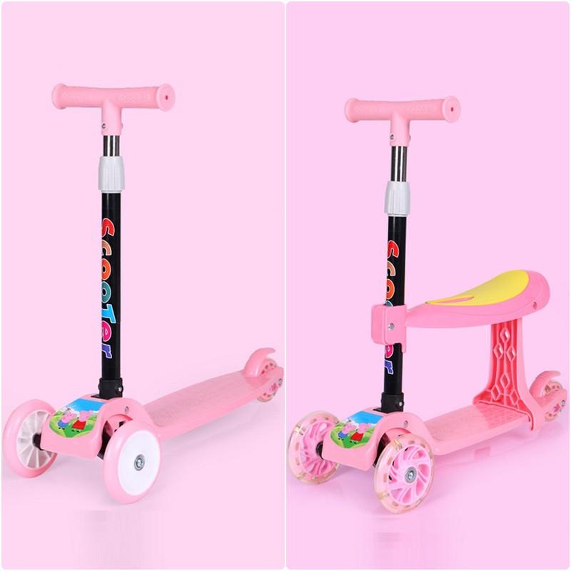 Xe trượt Scooter 3 bánh cao cấp cho bé từ 2 - 10 tuổi Gấp gọn Bánh xe phát sáng