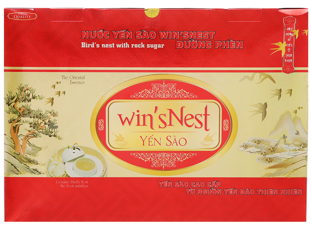 Nước Yến Sào win'sNest Đường Phèn 12% (6 Lọ * 70 ml / Hộp) Kèm túi xách