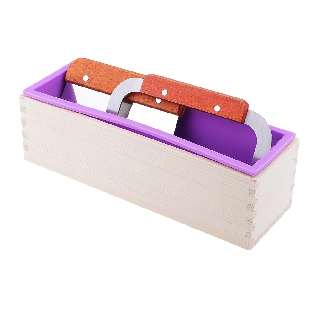 Rectangle Loaf Silicone Soap Making Mold with 2pcs Soap Cutter Slicer Tool