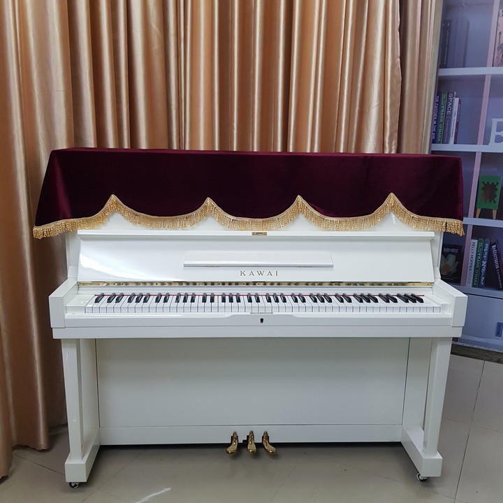 Khăn Phủ Đàn Piano nhung đỏ vải dày mềm mượt