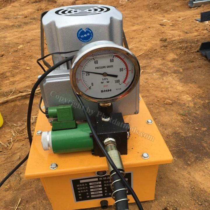 Bơm điện thủy lực DYB63F2 750w 7 lít dầu-Bơm 1 đường dầu có van từ