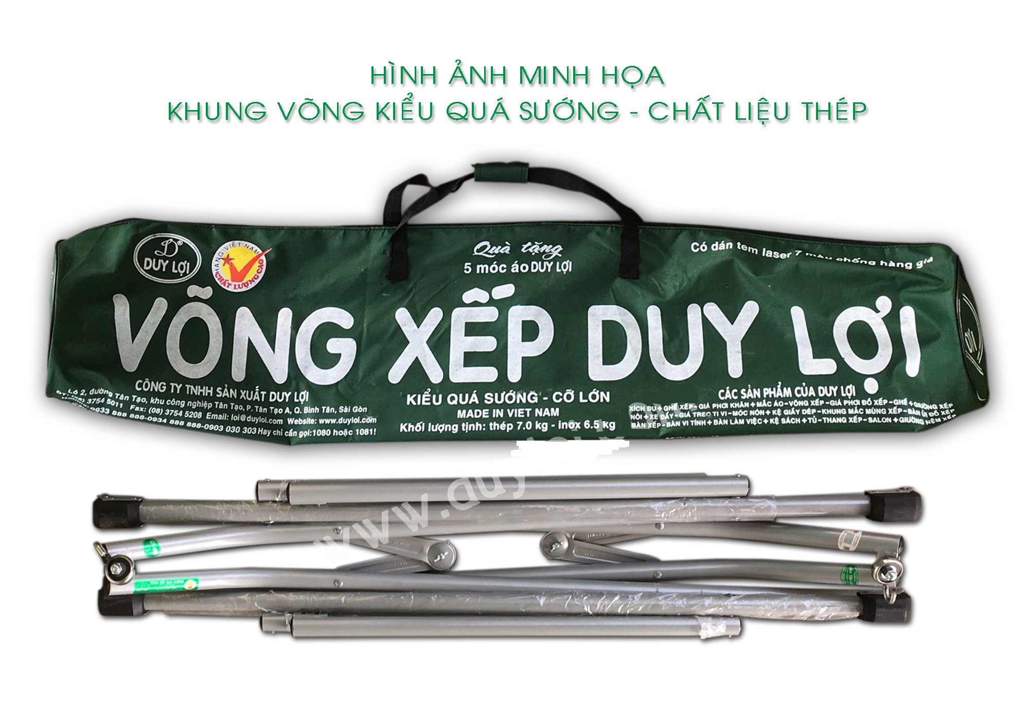 Bộ Võng xếp Duy Lợi thép cỡ lớn