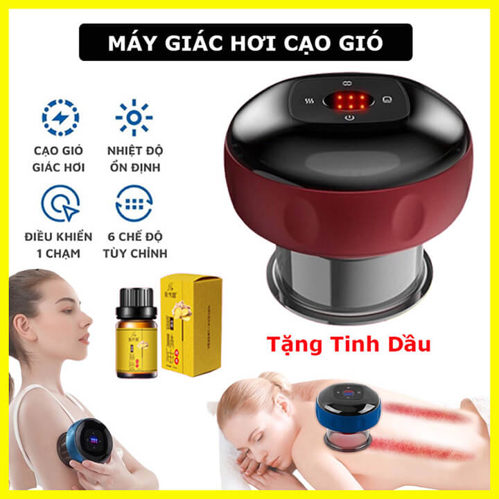 Máy giác hơi cạo gió cầm tay mini sạc pin massage thông minh 6 chế độ, máy giác hơi điện giúp giảm đau nhức, tăng cường lưu thông khí huyết-NG122