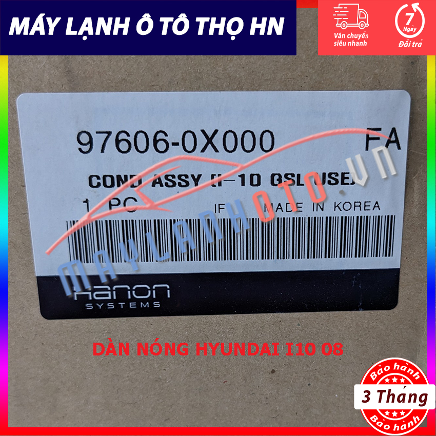 Dàn (giàn) nóng Hyundai i10 đời 2008 Hàng xịn Hàn Quốc (hàng chính hãng nhập khẩu trực tiếp)