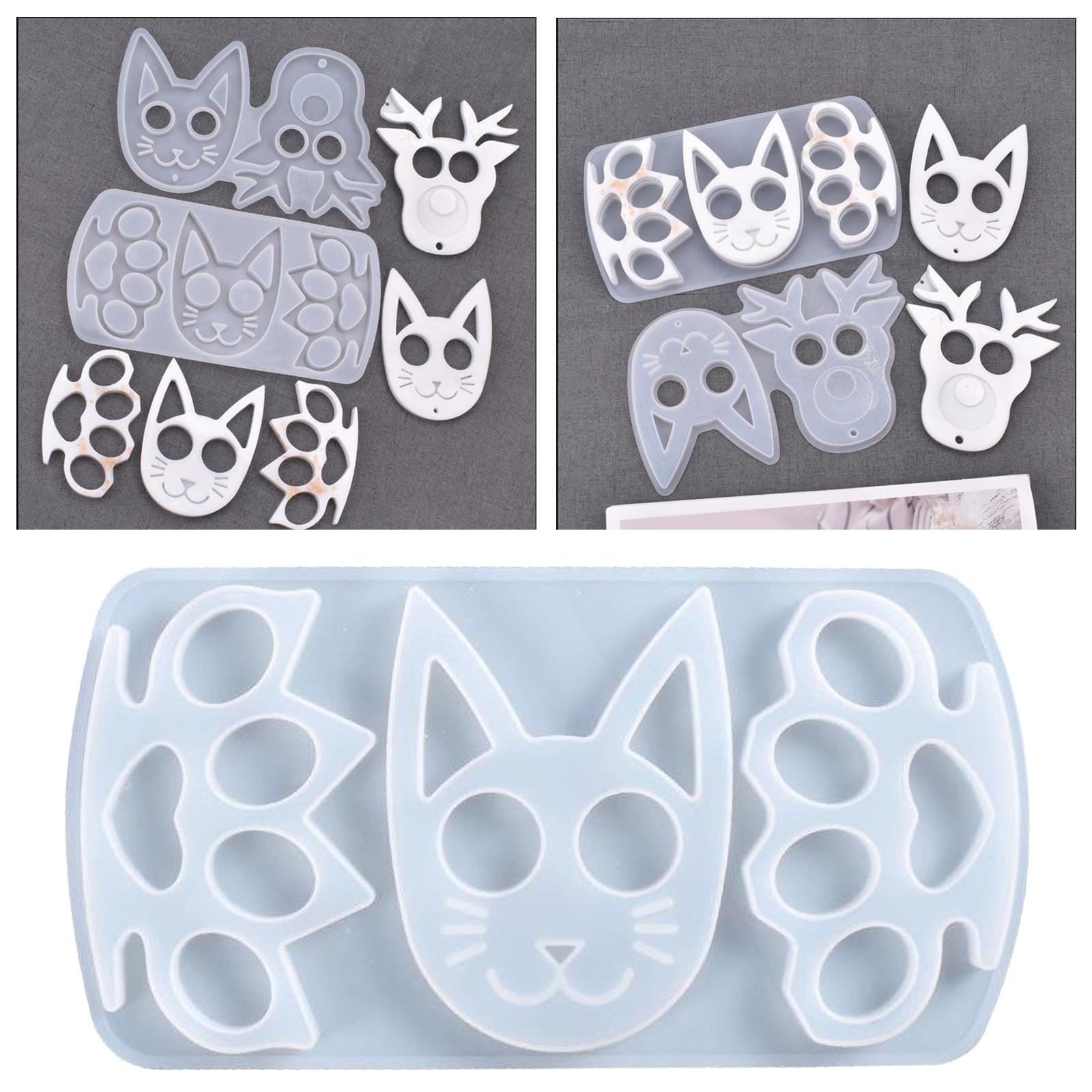 Silicone Cat Shaped Craft Mold Key Chain keychain Mould Pendant Tool Adult