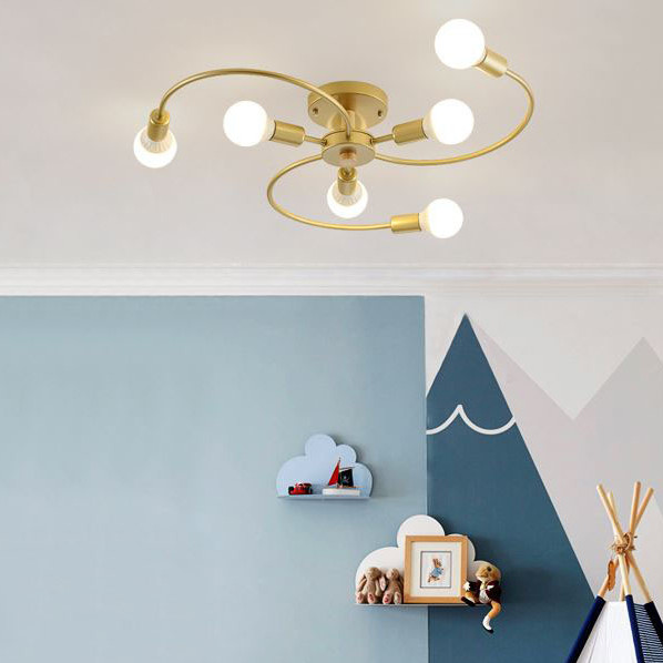 Đèn trần SEVER phong cách hiện đại, sang trọng loại 6 bóng - kèm bóng LED chuyên dụng - .