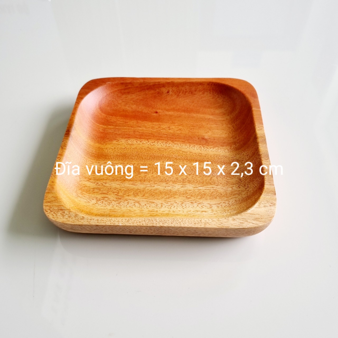 Đĩa Vuông Bằng Gỗ Xà Cừ Tự Nhiên - VAGOO - 3 Kích Cỡ Làm Thủ Công Chống Thấm, Chống Ẩm Mốc, An Toàn Cho Sức Khoẻ