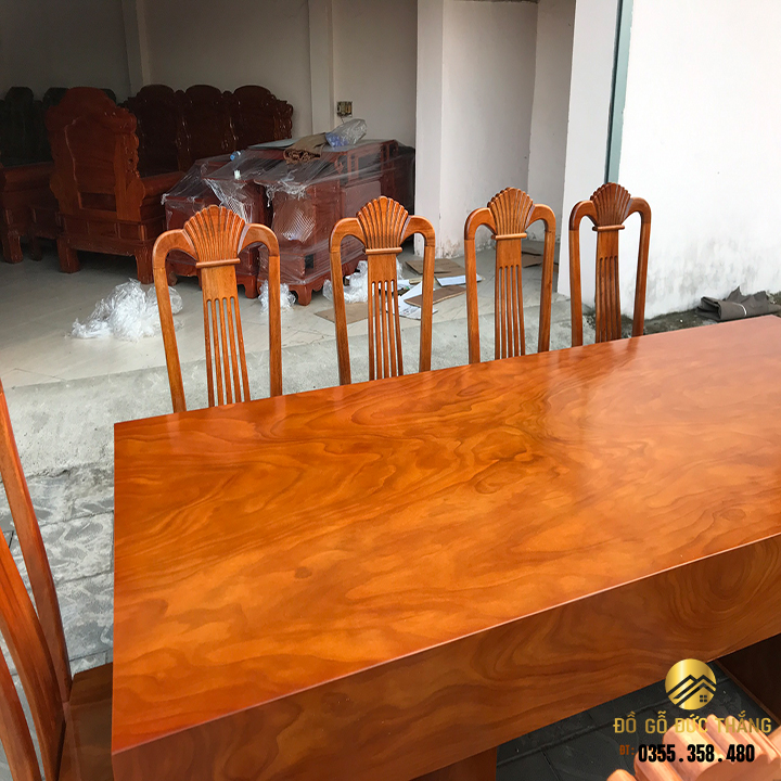 Bàn 10 ghế gỗ hương xám nam phi