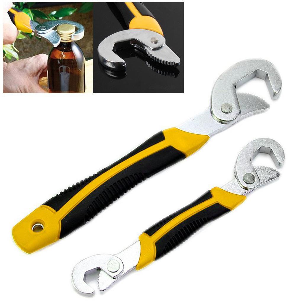 2PCS Multifunction Adjustable Universal Quick Snap'N Grip Wrench Tool Yellow