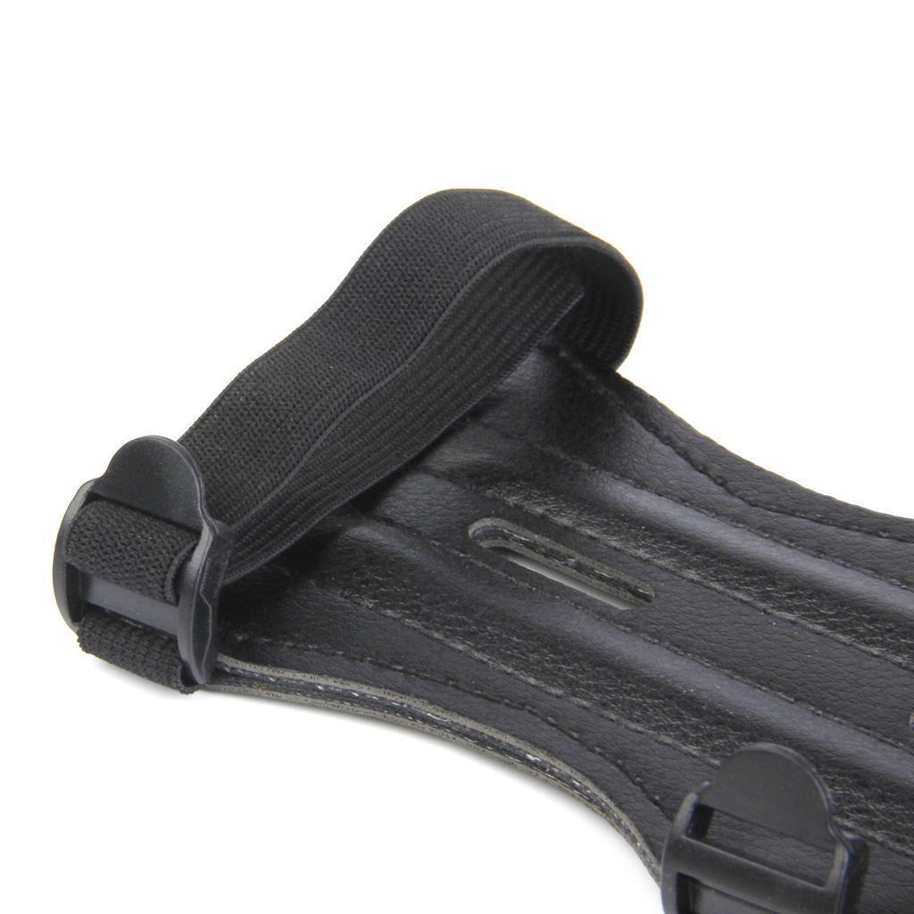 3xAdjustable 3 Strap Arm Guard Protective Leather Archery Shooting Armband A