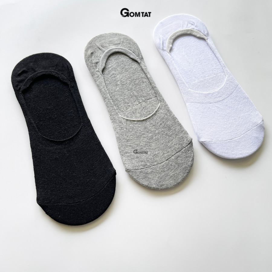 Combo 5 Đôi Tất Nam Mang Giày Lười Vải Cotton Mềm Mại Thoáng Mát Có Đệm Cao Su Chống Trượt Gót Chân - TAT-LUOI-02-CB5