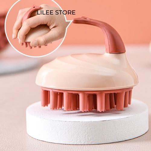 Lược massage da đầu, lược gội đầu silicon siêu hiệu quả, thư giãn và giảm rụng tóc 7x7cm