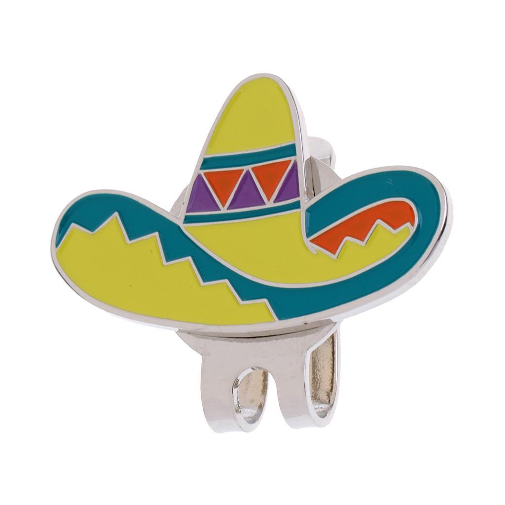 2x Golf Hat Clip with Detachable  Golf Ball Marker Hat Pattern