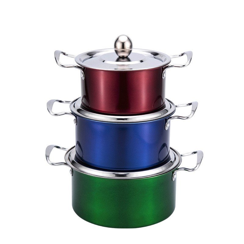Combo 3 Nồi Inox Sus 304 Có Nắp Và Tay Cầm Tiện Dụng