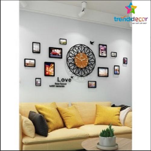 Đồng Hồ Treo Tường Đồng Hồ Gỗ Trang Trí Decor Hình Cánh Hoa Phong Cách Vintage