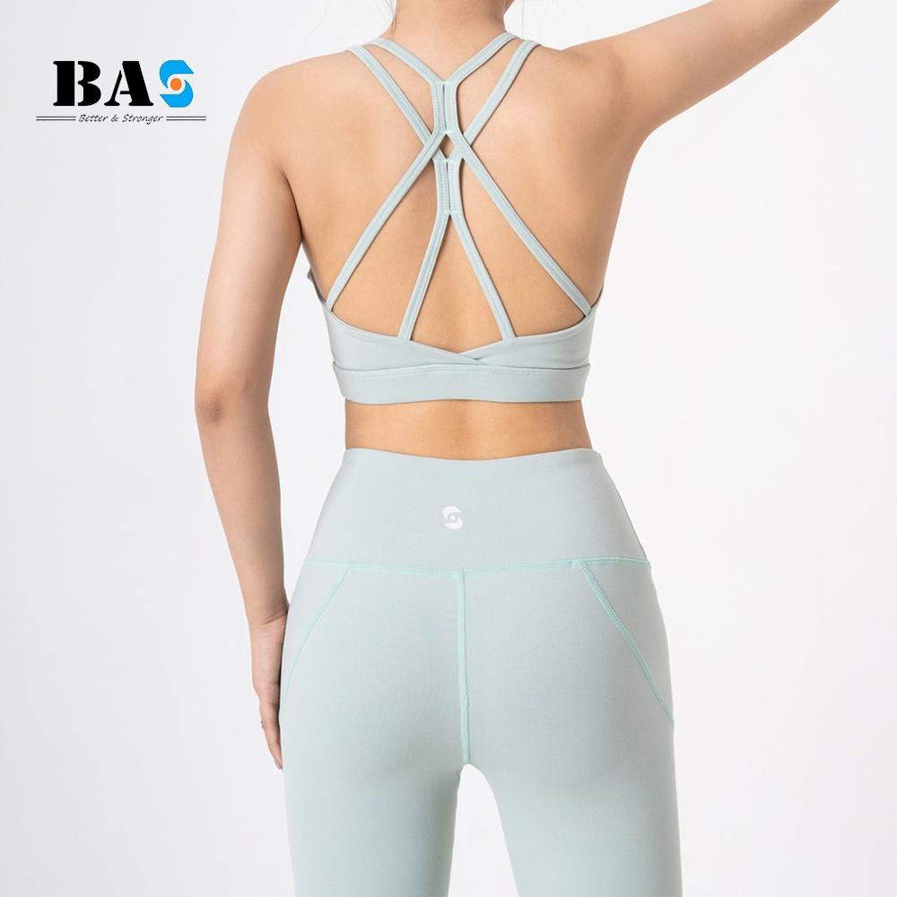 Bộ quần áo lửng tập yoga gym aerobic 4 dây đan lưng cách điệu phối legging nâng mông - SL210402