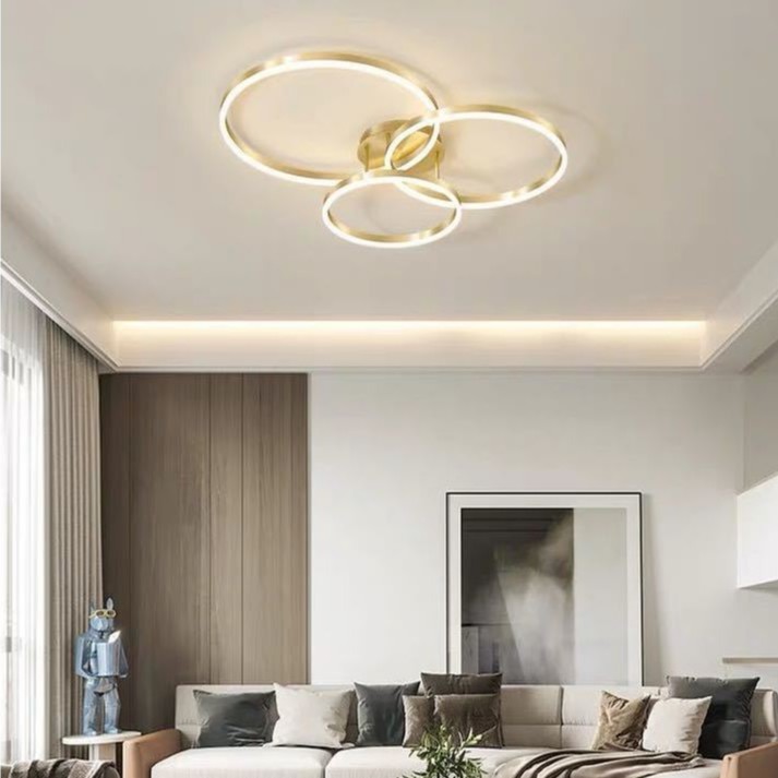 Đèn trần SAHES kiểu dáng hiện đại trang trí nhà cửa cao cấp với 3 chế độ ánh sáng kèm điều khiển .