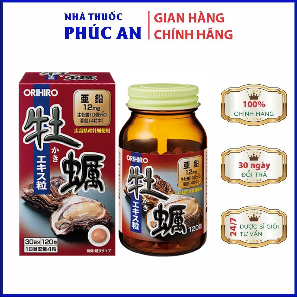 Viên uống tinh chất hàu tươi tăng cường sinh lý nam, bổ thận Orihiro 120 viên