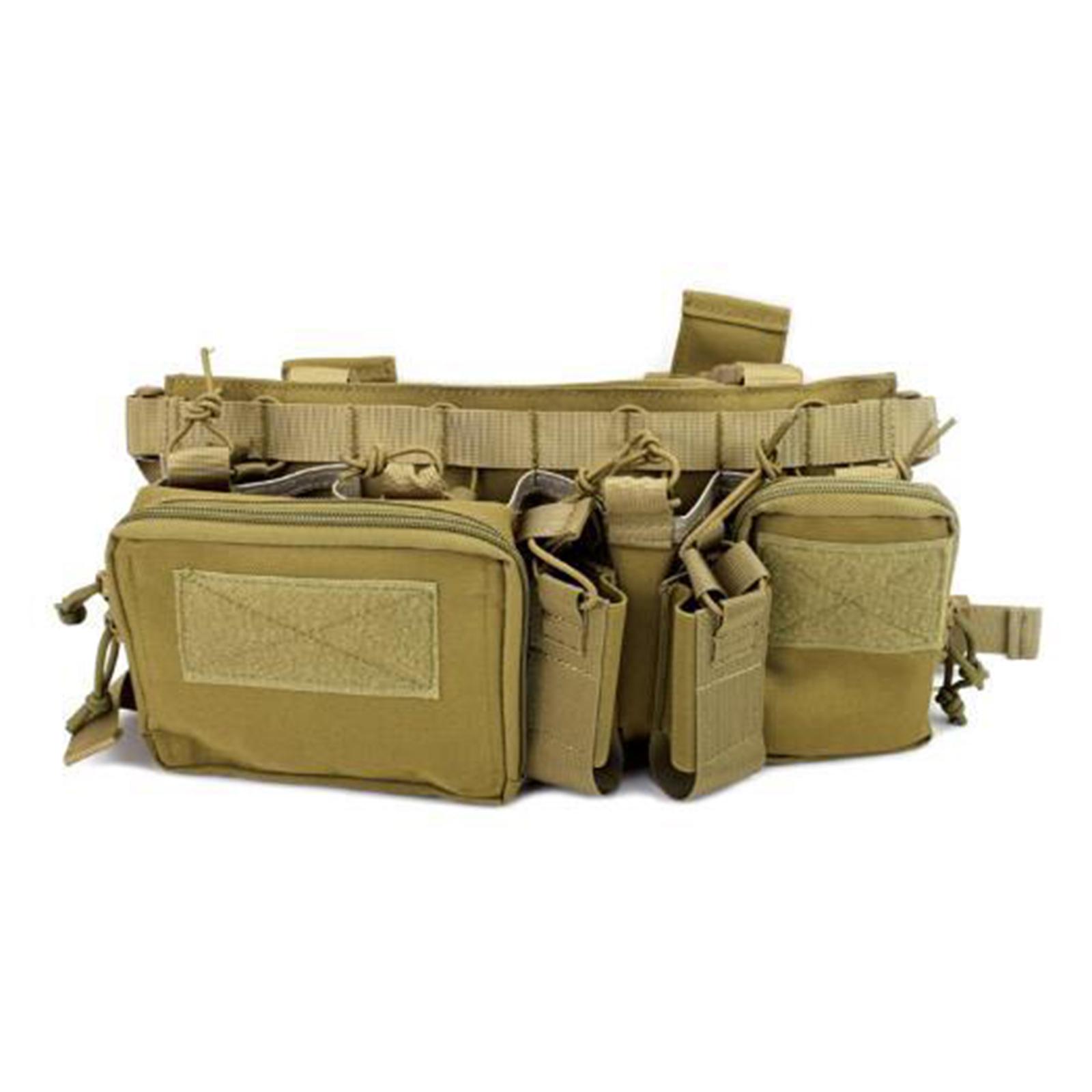 Tactical Vest with Magazine Pouch Carrier Molle Protective Khaki