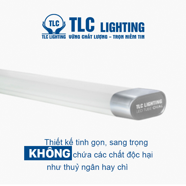 Đèn LED Tuýp Oval 1m2 - 0,6m TLC Lighting công suất 20W, 42W, 52W - Thiết kế chắc chắn, an toàn và sang trọng - Ánh sáng Trắng/Vàng - Hàng chính hãng