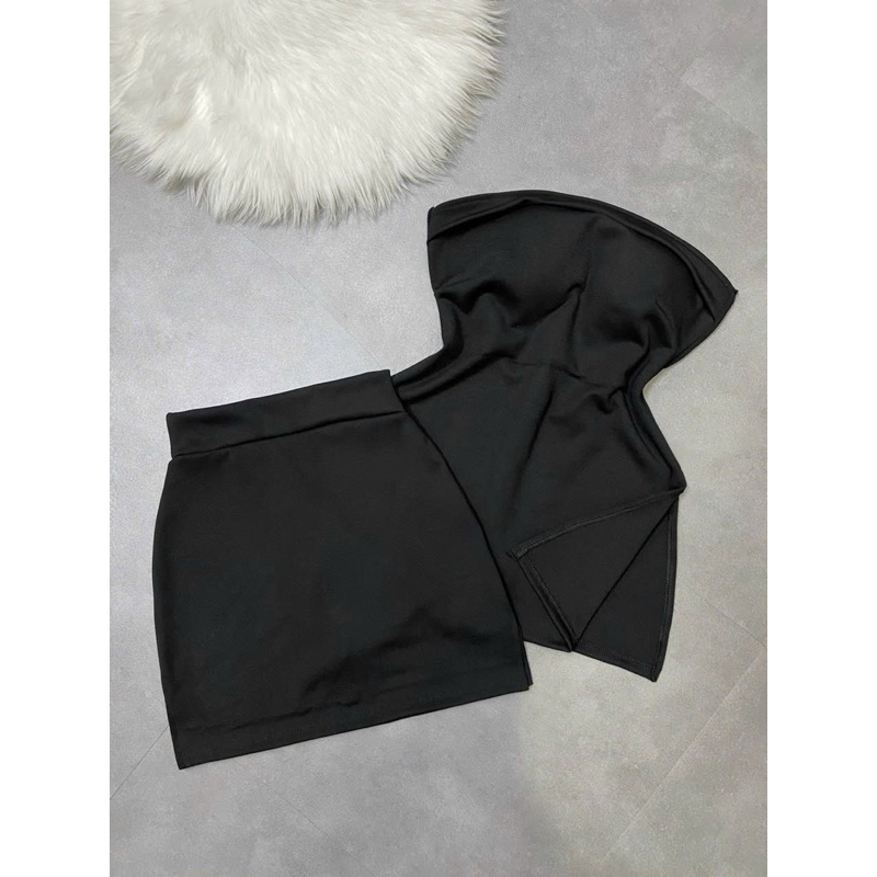 Set Áo Cúp Ngực Xẻ Đùi Kèm Chân Váy