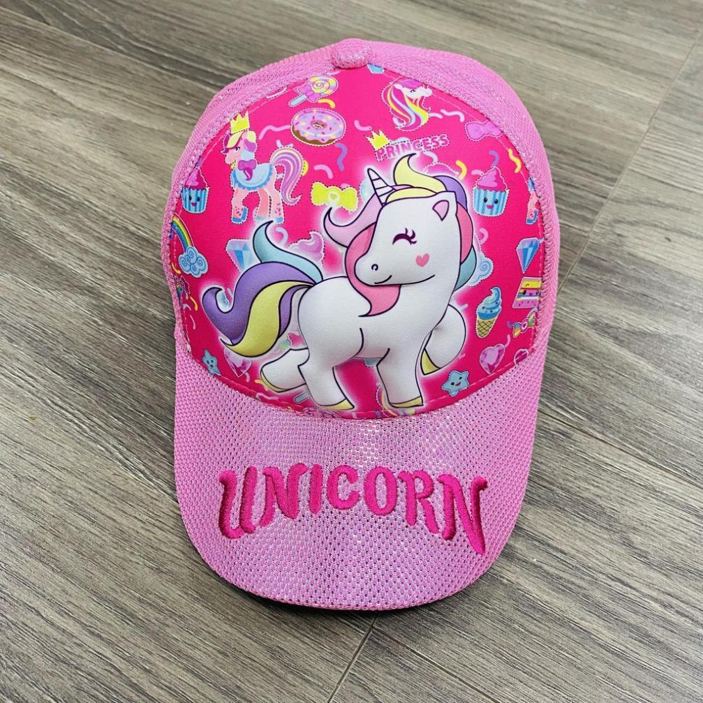 Mũ cho bé gái, nón trẻ em kim tuyến hình ngựa pony, ngựa unicorn in hình sắc nét - Hàng mới về