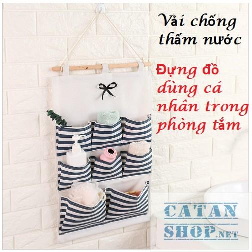 ️Túi đựng đồ 8 ngăn️ treo tường tiết kiệm diện tích, túi vải canvas bền đẹp đa năng tiện lợi - giao màu ngẫu nhiên