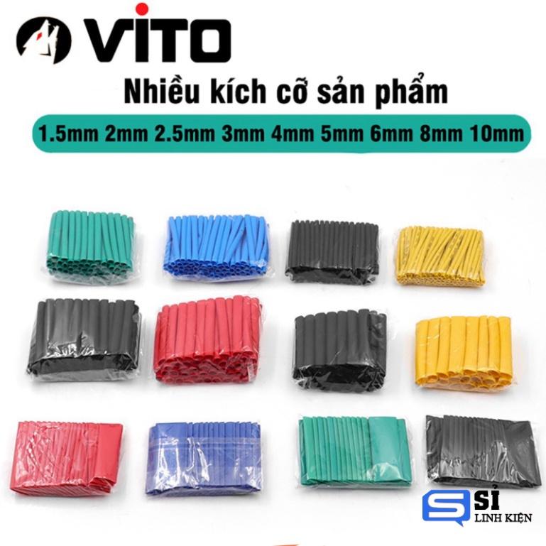Bộ 328/530 Ống Gen Co Nhiệt VITO Cách Điện Nối Dây Các Kích Cỡ, Màu Sắc