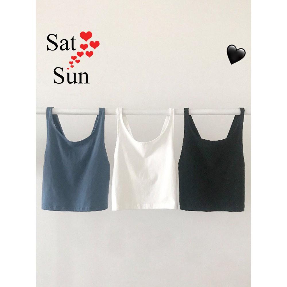 áo hai dây nữ chất thun cotton mát dễ phối đồ SatSun