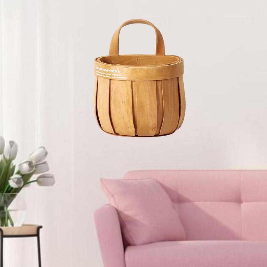 2x Woven Storage Basket Hanging Laundry Basket Flower Container Bin B A