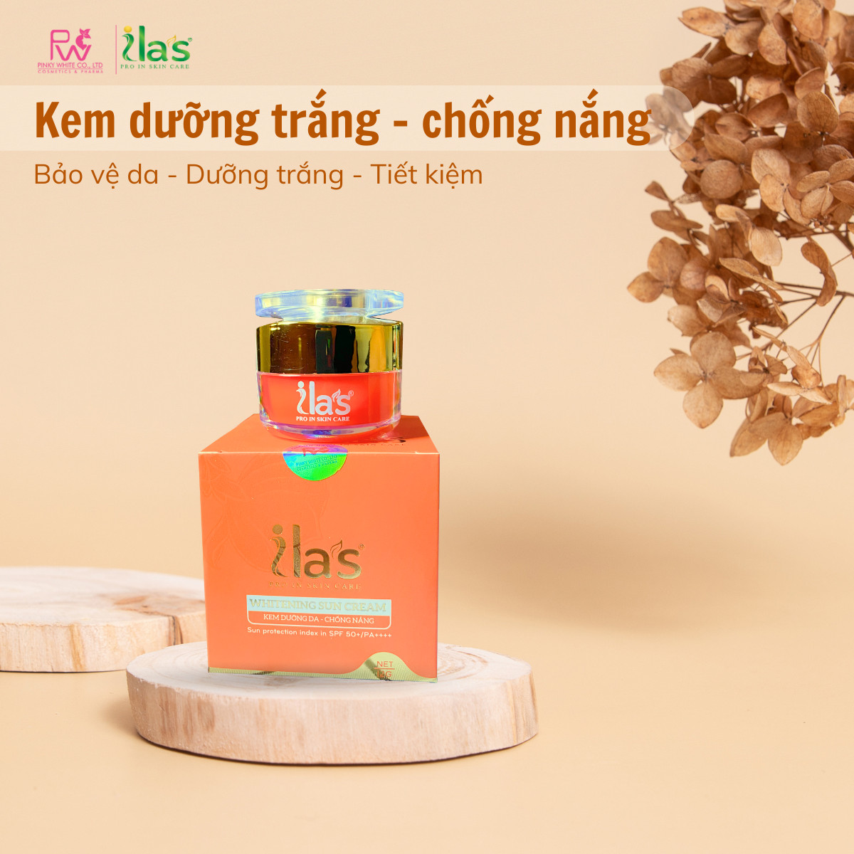 KEM DƯỠNG DA - CHỐNG NẮNG ILA'S CHÍNH HÃNG - Chỉ Số Chống Nắng SPF 50+/PA++++ 12G