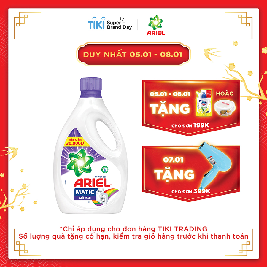 Nước Giặt Ariel giữ màu chai 2.4kg