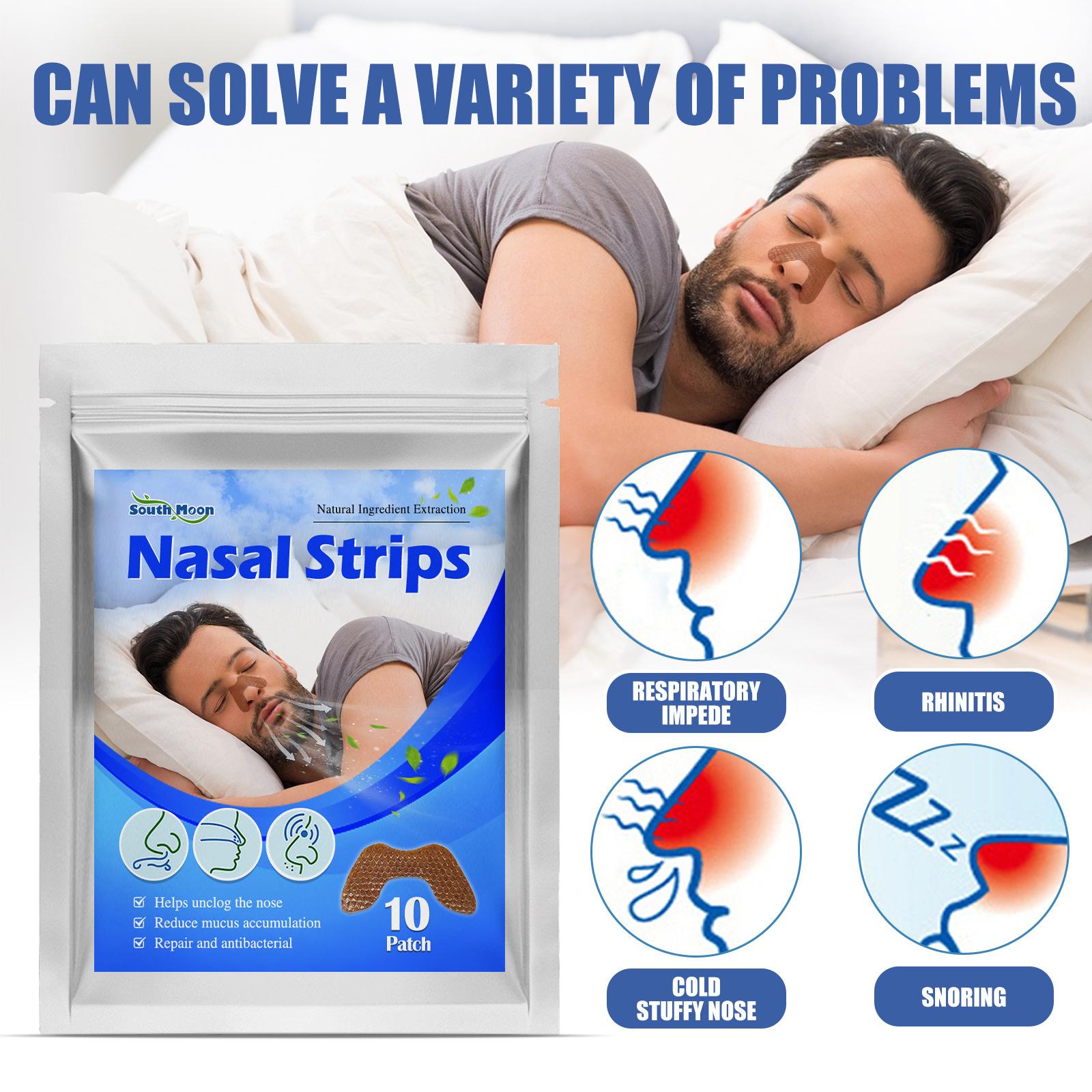 South Moon 10pcs Ventilation Nasal Patch Nose Smooth Expansion of Nasal Cavity Anti-Snoring Patch