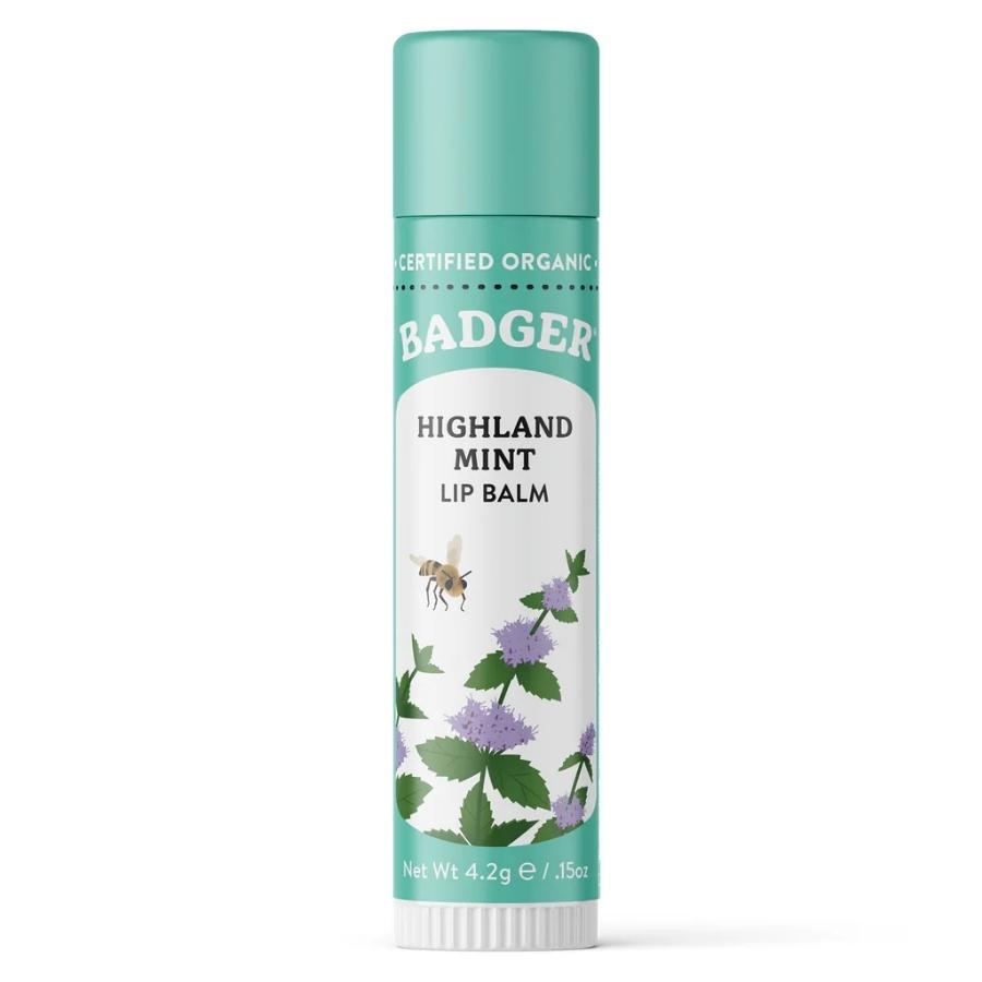 Son dưỡng môi hữu cơ Badger Highland Mint Lip Balm USDA Organic - 4.2g