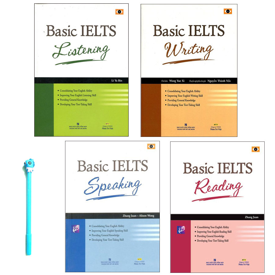 Combo Basic IELTS : Writing, Reading, Listening, Speaking Kèm File MP3 ( Tặng Kèm Viết)