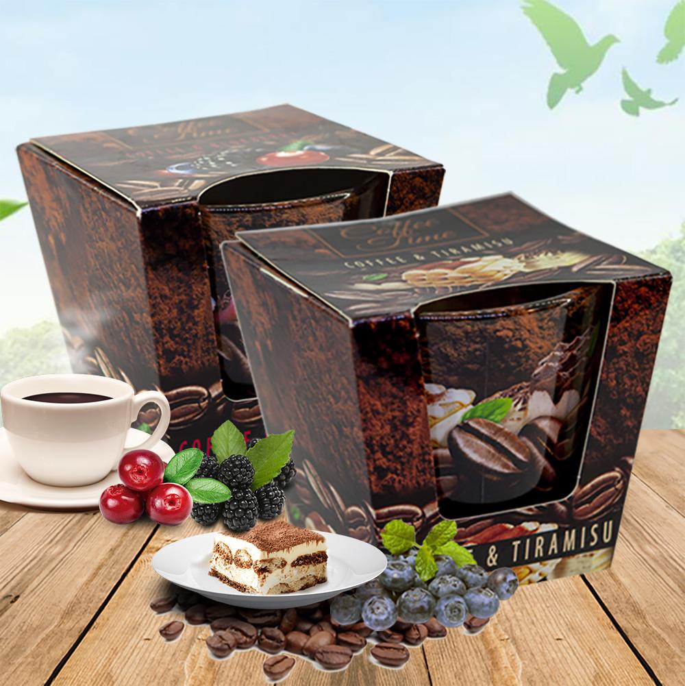 Combo 2 ly nến thơm Bartek nhập khẩu Châu Âu Coffee Time 115g - cà phê tiramisu