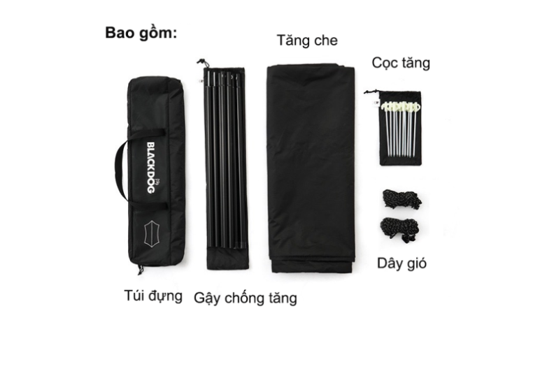 Tăng dã ngoại phủ Vinyl lục giác lớn cho hơn 20 người Blackdog BD-TM003