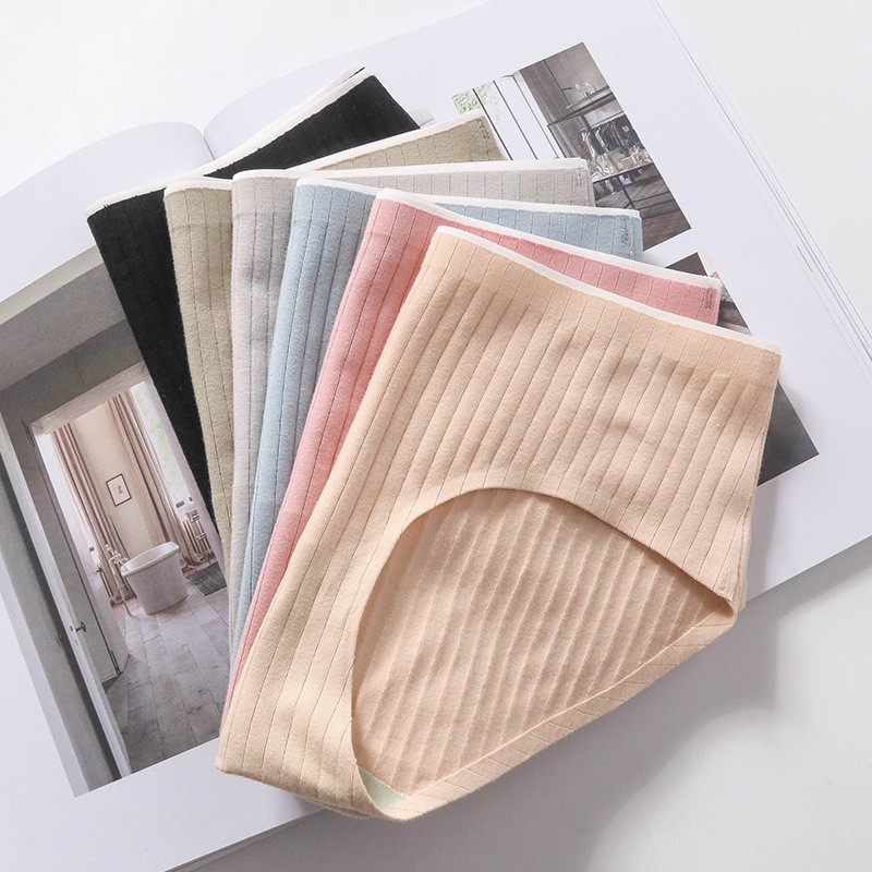 Combo 5 Quần Lót Nữ cotton gân cạp ép không đường may kháng khuẩn thấm hút mồ hôi