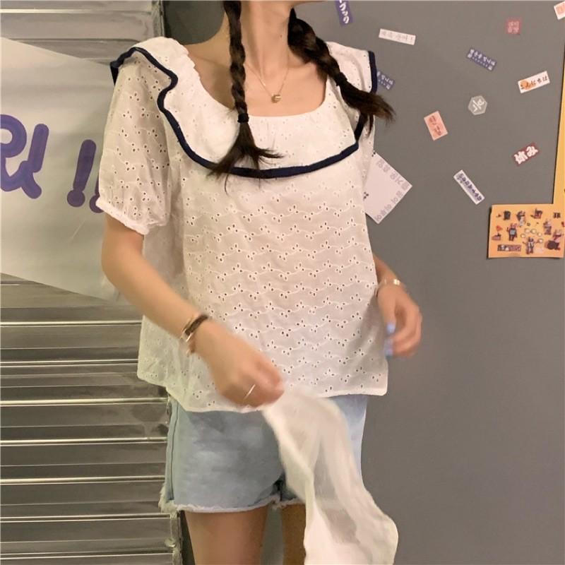 Áo cổ bèo dễ thương