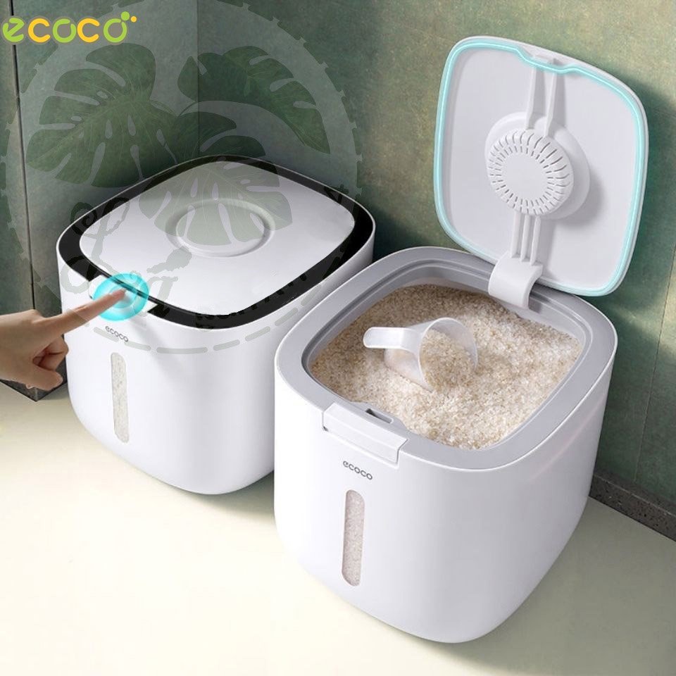 Thùng Đựng Gạo Thông Minh 5-10KG Tặng Kèm Cốc Đong - Chống Ẩm Mốc Chống Mối Mọt