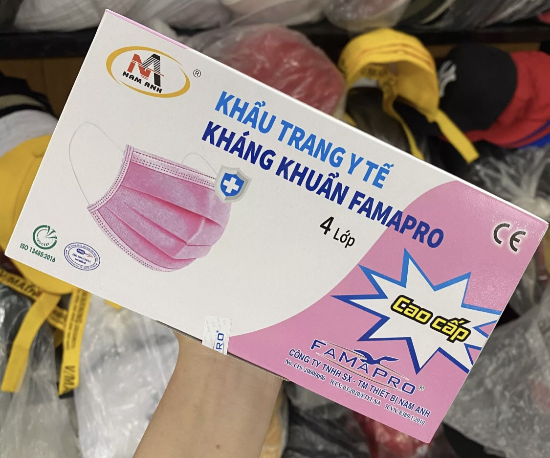 Khẩu Trang Y Tế 4 Lớp Nam Anh (Hộp 50 Cái - Màu Hồng)