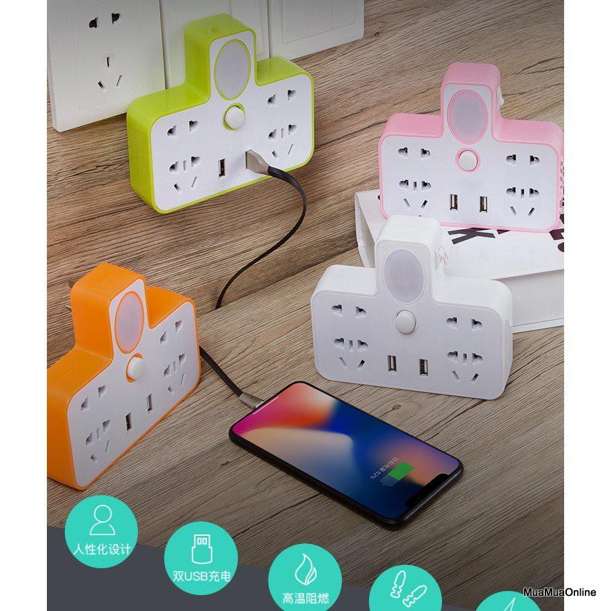 Ổ Cắm Điện 2 Cổng Usb Kiêm Đèn Ngủ Tiện Dụng