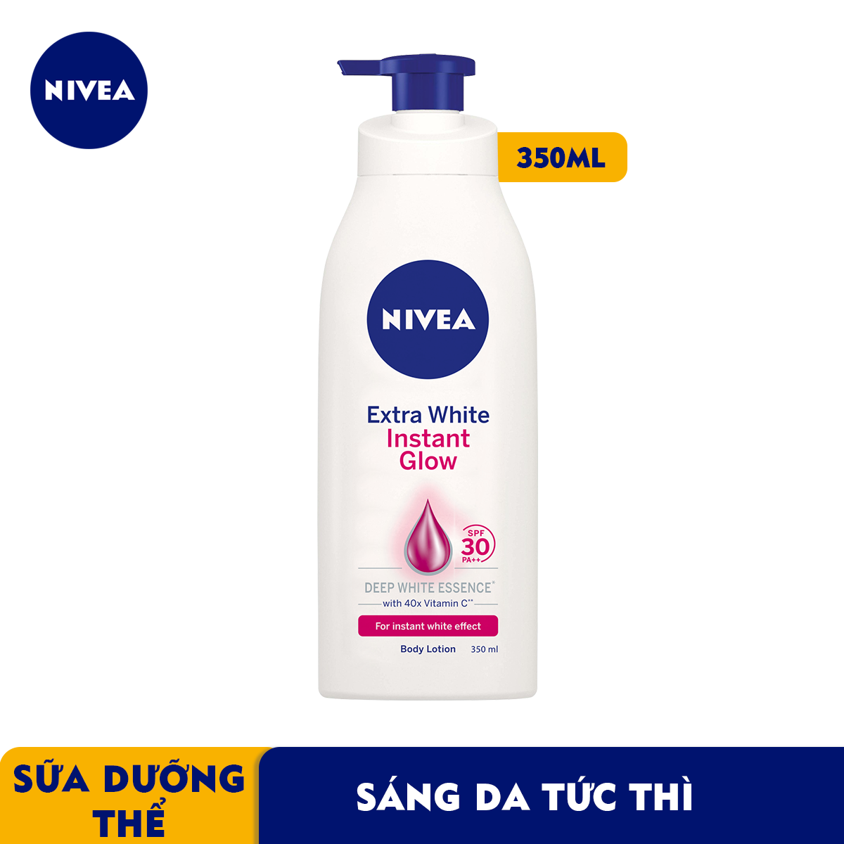 Sữa Dưỡng Thể Giúp Sáng Da Instant White Nivea SPF30 PA++ 88320 (350ml)