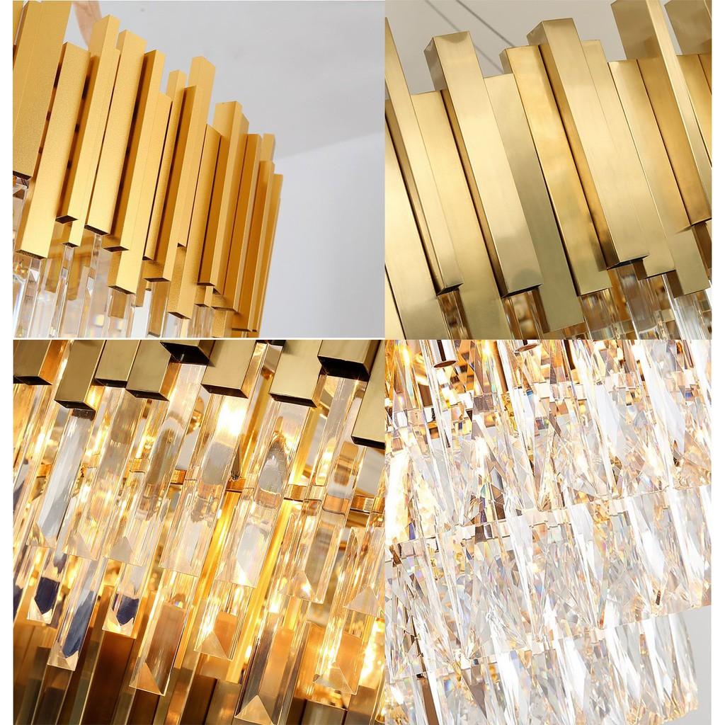 Đèn thả mâm TATOL pha lê kiểu dáng sang trọng trang trí nội thất hiện đại - .